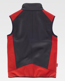 Chaleco Softshell Combinado Negro Rojo