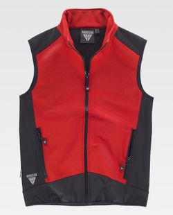 Rot Schwarz Kombinierte Softshell Weste