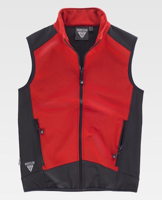 Rot Schwarz Kombinierte Softshell Weste