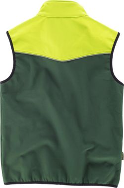 Kombination Softshell Weste Dunkelgrün Gelb AV