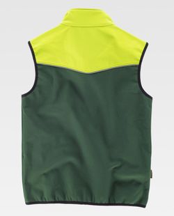 Kombination Softshell Weste Dunkelgrün Gelb AV