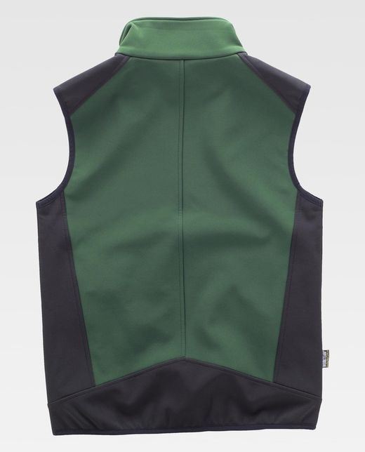 Kombination Softshell Weste Dunkelgrün Schwarz