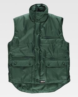 Oxford gewebte Weste, gepolstert, Multi-Pocket Green