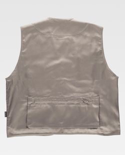 Beige multi-pocket safari vest