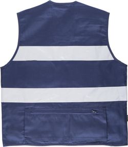 Multi-Pocket-Safari-Weste mit 2 reflektierenden Bändern Navy
