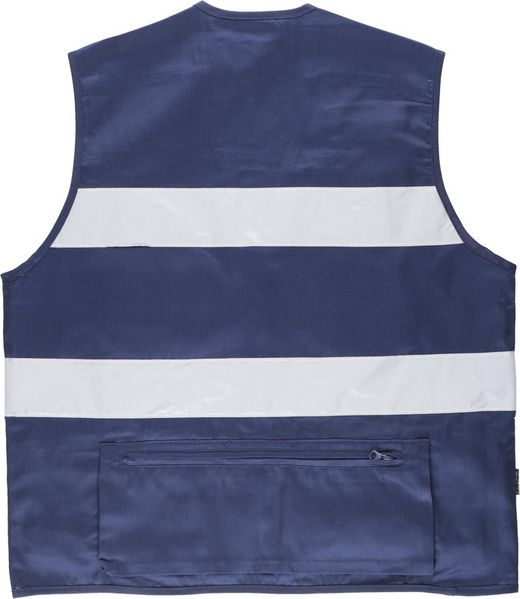 Multi-Pocket-Safari-Weste mit 2 reflektierenden Bändern Navy