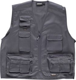 Chaleco tipo safari multibolsillos Gris