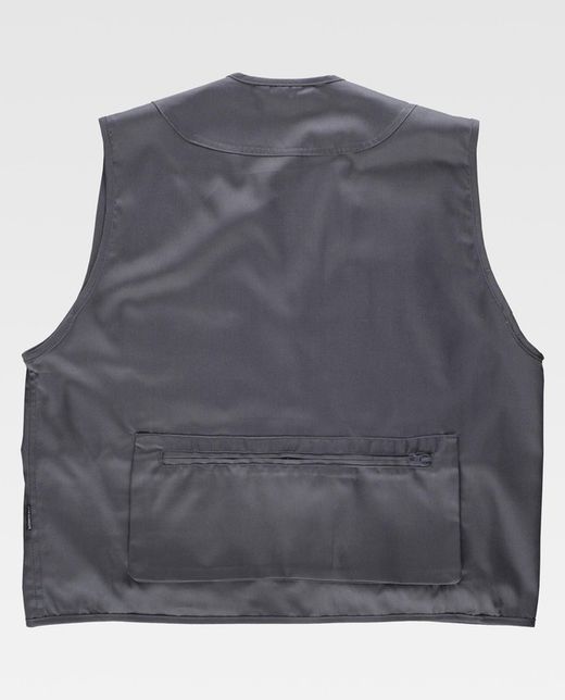 Multi-Pocket Safari Weste Grau