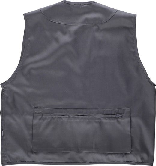 Multi-Pocket Safari Weste Grau