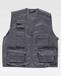 Multi-Pocket Safari Weste Grau