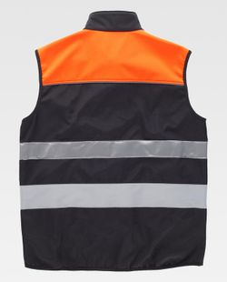 Chaleco workshell combinado con alta visibilidad Negro Naranja