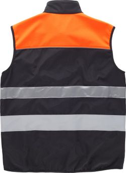Chaleco workshell combinado con alta visibilidad Negro Naranja