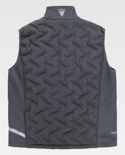 Chaleco Workshell combinado con tejido acolchado sellado y con detalles reflectantes Gris