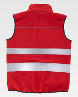 Workshell Weste mit reflektierenden Bändern in verschiedenen Größen Rot