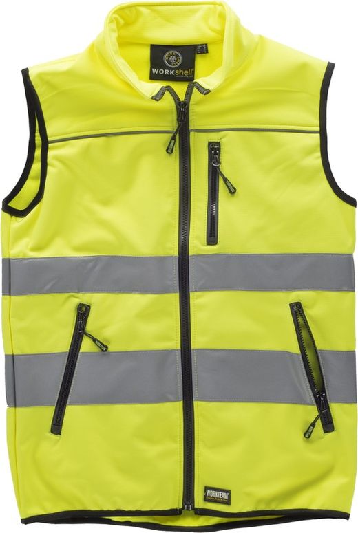 Gilet de travail haute visibilité, bandes réfléchissantes de différentes tailles EN ISO 20471: 2013 Jaune AV