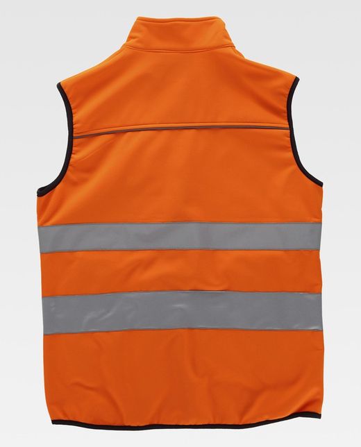 High visibility workshell vest, reflective tapes of different sizes EN ISO 20471: 2013 Orange AV