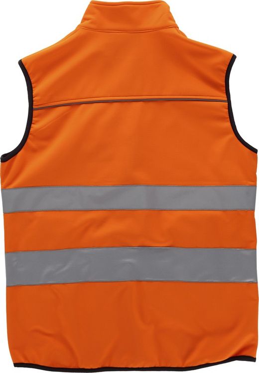 High visibility workshell vest, reflective tapes of different sizes EN ISO 20471: 2013 Orange AV