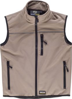 Chaleco workshell liso Beige