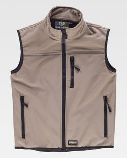 Schlichte Workshell-Weste Beige
