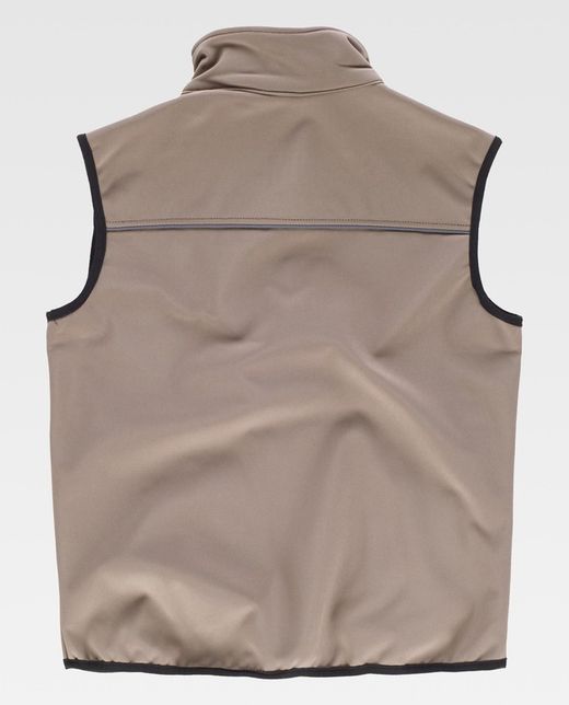 Schlichte Workshell-Weste Beige