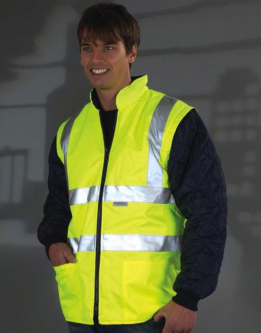 Gepolsterte Jacke mit abnehmbaren Ärmeln Fluo
