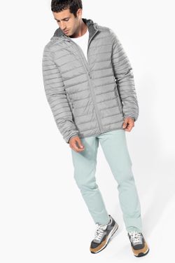 Leichte gepolsterte Herrenjacke mit Kapuze