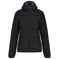 Casaco acolchoado leve para mulher com capuz