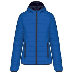 Casaco acolchoado leve para mulher com capuz