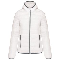 Casaco acolchoado leve para mulher com capuz