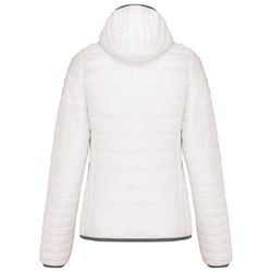 Casaco acolchoado leve para mulher com capuz