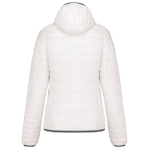 Casaco acolchoado leve para mulher com capuz