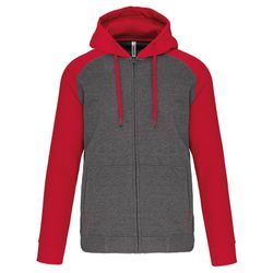Chaqueta Bicolor Con Cremallera Y Capucha Unisex