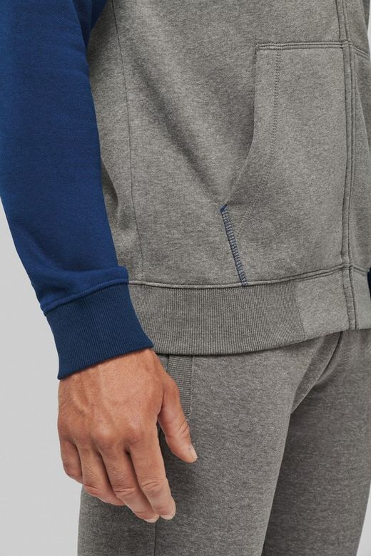 Chaqueta Bicolor Con Cremallera Y Capucha Unisex