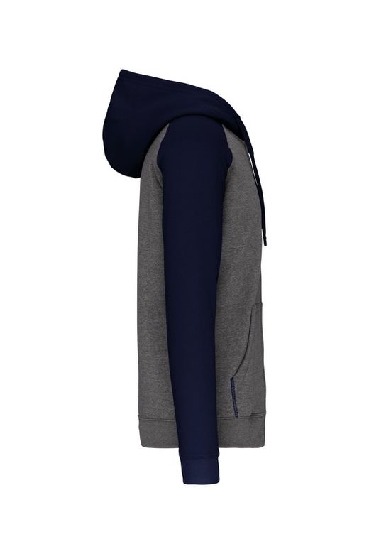 Chaqueta Bicolor Con Cremallera Y Capucha Unisex