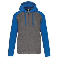 Chaqueta Bicolor Con Cremallera Y Capucha Unisex
