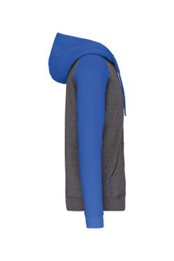 Chaqueta Bicolor Con Cremallera Y Capucha Unisex