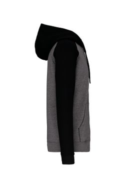 Chaqueta Bicolor Con Cremallera Y Capucha Unisex