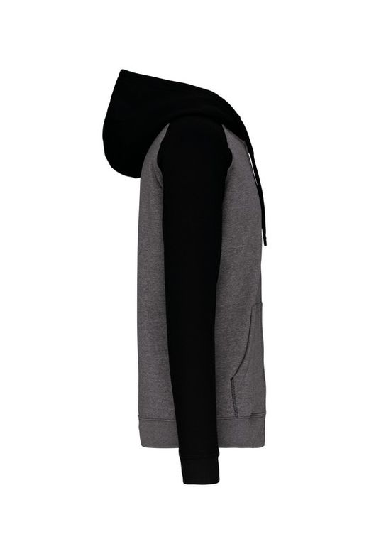 Chaqueta Bicolor Con Cremallera Y Capucha Unisex