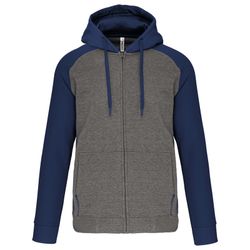 Chaqueta Bicolor Con Cremallera Y Capucha Unisex