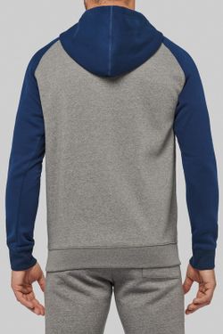 Chaqueta Bicolor Con Cremallera Y Capucha Unisex