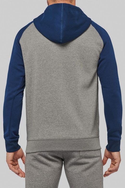 Chaqueta Bicolor Con Cremallera Y Capucha Unisex