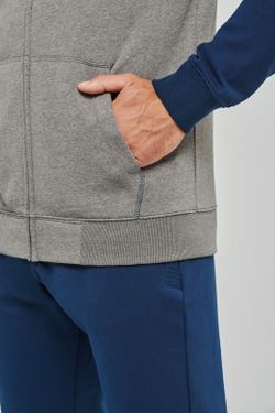 Chaqueta Bicolor Con Cremallera Y Capucha Unisex