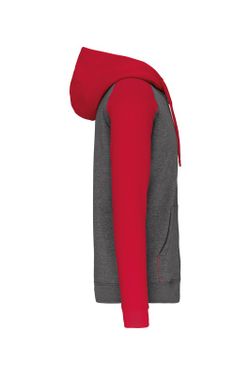 Chaqueta Bicolor Con Cremallera Y Capucha Unisex