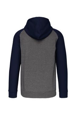 Chaqueta Bicolor Con Cremallera Y Capucha Unisex
