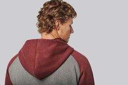 Chaqueta Bicolor Con Cremallera Y Capucha Unisex