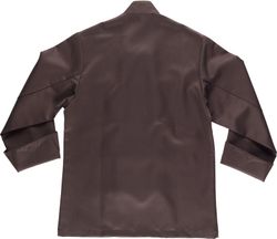 Unisex-Küchenjacke mit Sicherheitsknöpfen und kontrastierenden Paspeln Braun