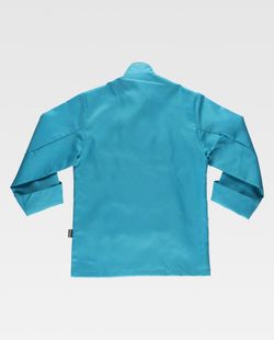 Unisex-Küchenjacke mit Sicherheitsknöpfen und kontrastierenden Paspeln Türkis