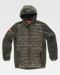 Jacke kombiniert mit 2 Seitentaschen, mit Kapuze Green Hunting Camouflage Brown