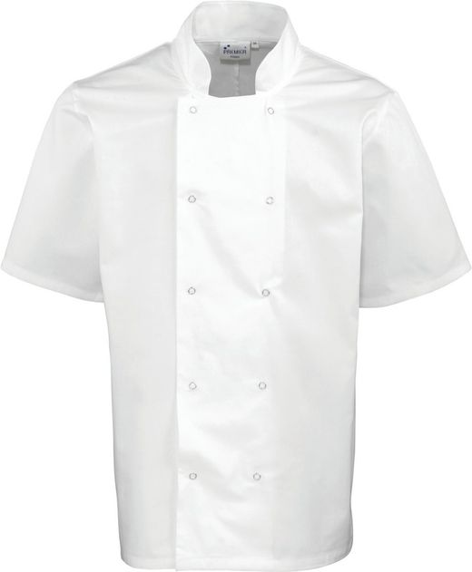 Chef Jacket Snap Buttons Kurzarm