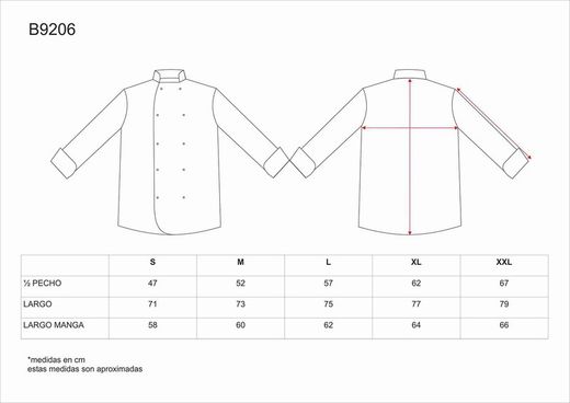 Küchenjacke mit kontrastierenden Verzierungen und Sicherheitsknöpfen Weiß Schwarz